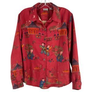 Chicos Beijing pagoda print shirt